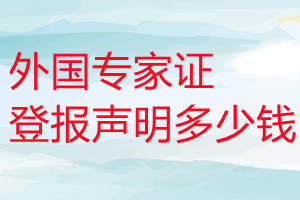 外國專家證登報掛失多少錢