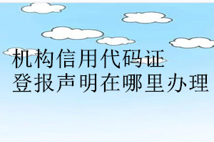 機構信用代碼證登報聲明在哪里辦理