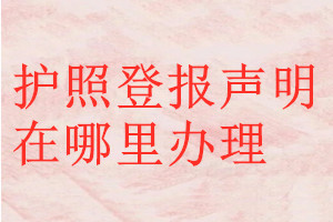 護照登報聲明在哪里辦理